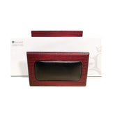 Mahogany (Rosewood) & Black Leather Letter Holder